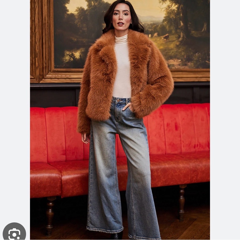 Angeleye Chestnut Faux Fur Jacket
